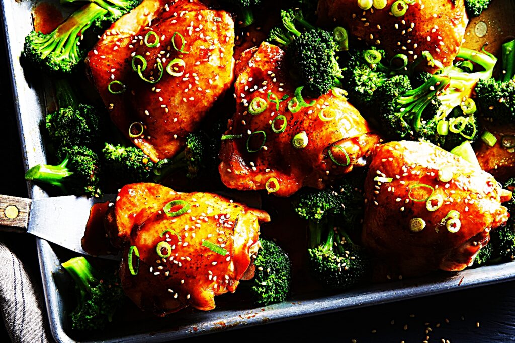 Meal photo - Sheet Pan Teriyaki Sesame Chicken and Broccoli