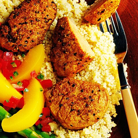 Meal photo - Southwestern Pork Medallions with Cinnamon Couscous & Peach Chutney