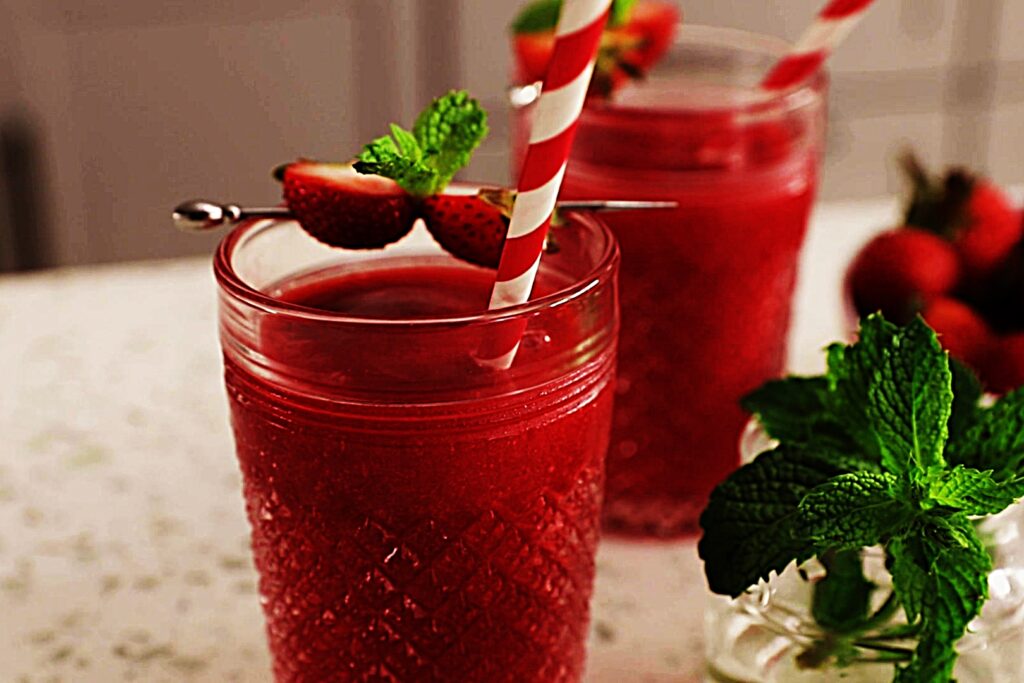 Meal photo - Spiked Strawberry Slushies for a Crowd