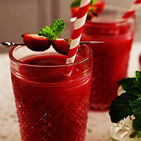 Meal photo - Spiked Strawberry Slushies for a Crowd