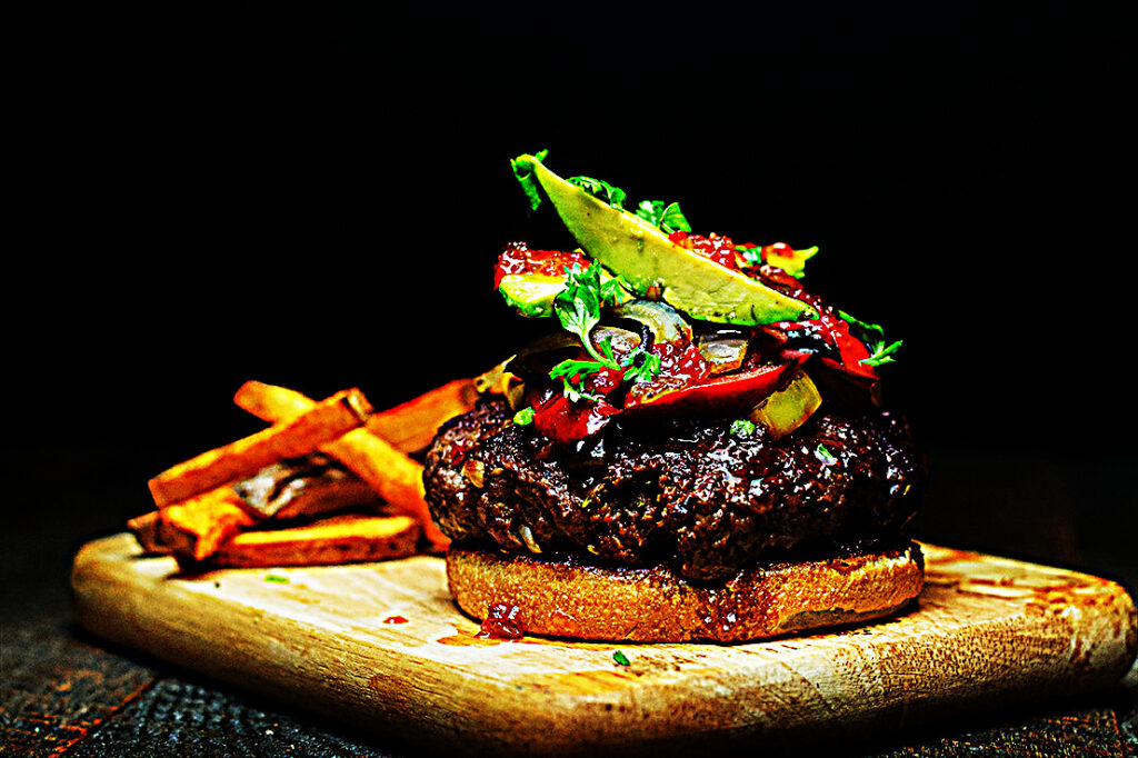 Meal photo - Summer Burger with Hot Pepper Jelly and Paprika Fries