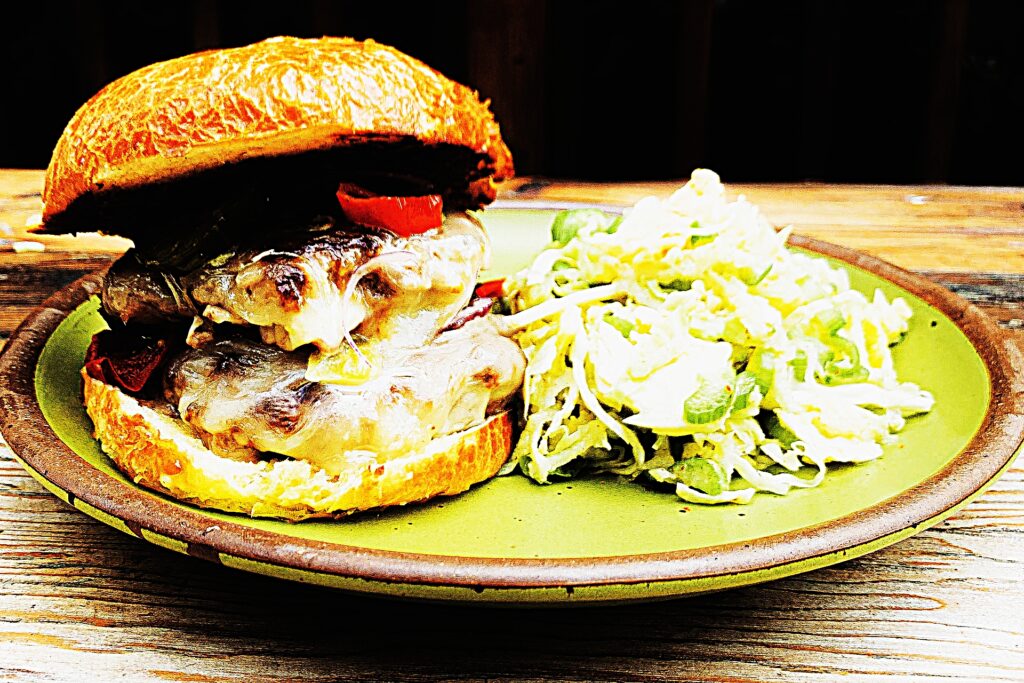 Meal photo - White Cheddar Turkey Smash Burger with Apple Slaw