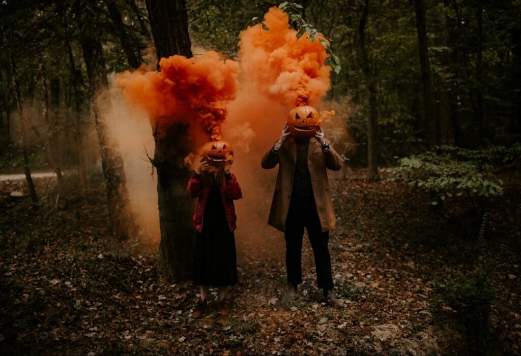 Burning Pumpkin Halloween Photo Shoot Idea