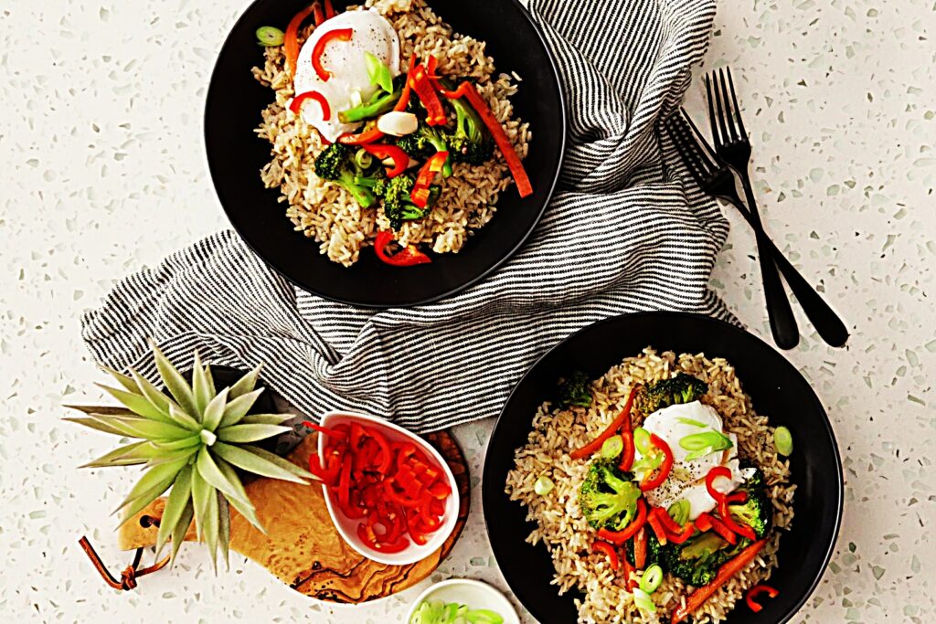 Meal photo - Broccoli and Brown Rice Bowls with Poached Eggs and Red Chilies