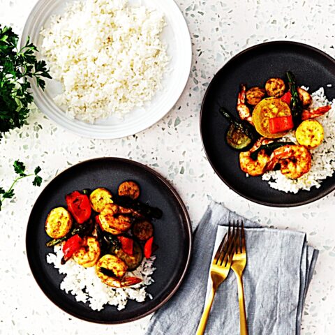 Meal photo - Cajun Shrimp, Sausage, and Vegetable Sheet Pan