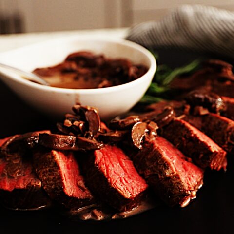 Meal photo - Chateaubriand Steaks with Mushroom Red Wine Sauce