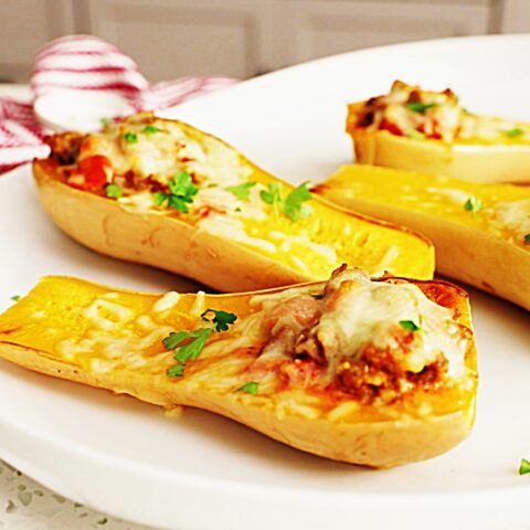 Meal photo - Creamy Sausage-Stuffed Butternut Squash