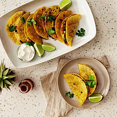 Meal photo - Crispy Black Bean Tacos with Feta and Lime