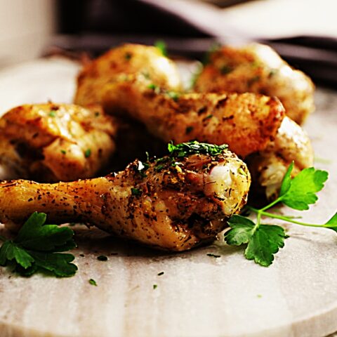 Meal photo - Lighter Lemon Garlic Herb Baked Chicken Legs