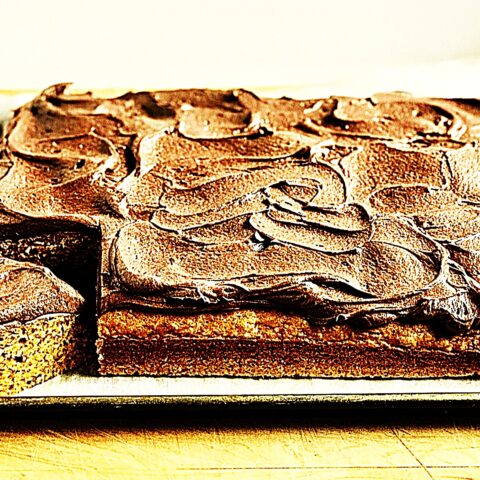 Meal photo - One-Bowl Pumpkin Sheet Cake with Chocolate Bourbon Buttercream