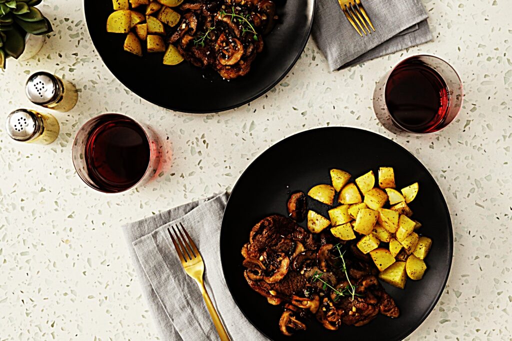 Meal photo - Oven-Roasted Steak, Potatoes, and Mushrooms