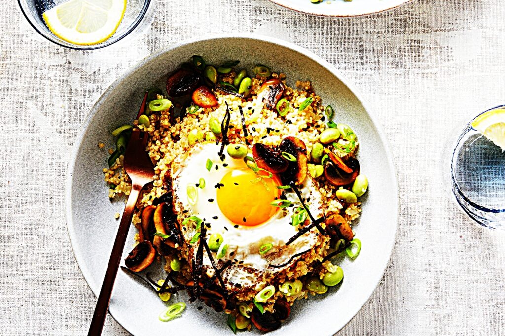 Meal photo - Sesame Fried Egg and Mushroom Quinoa Bowls