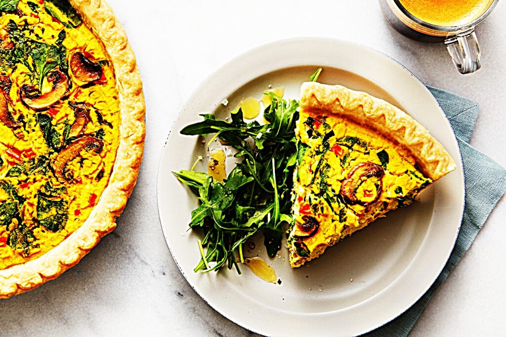 Meal photo - Vegan Spinach, Mushroom, and Red Pepper Quiche