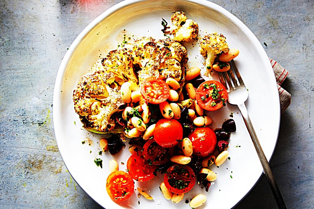 Meal photo - Za'atar-Roasted Cauliflower Steaks with Bean Salad