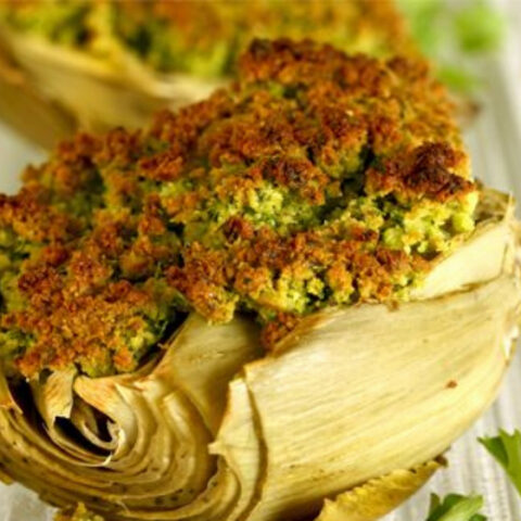 Baked Artichokes with Persillade Crust