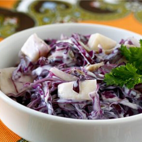 Red Cabbage Coleslaw with Buttermilk Ranch Dressing