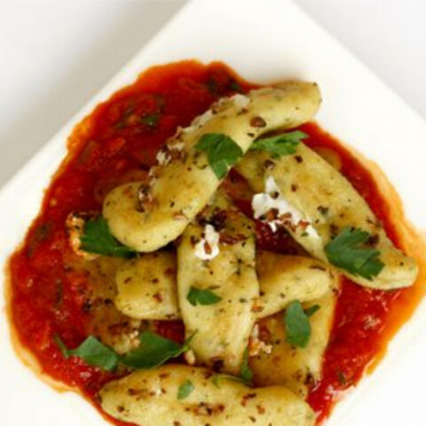 Stuffed Gnocchi (Cheese Stuffed Pasta with Romesco Sauce Recipe