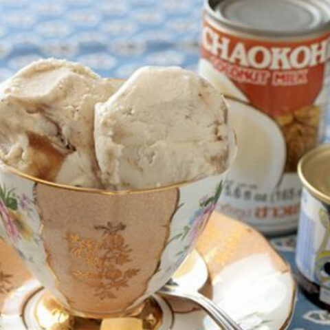 Coconut Milk Ice Cream Recipe with Chestnut Swirl