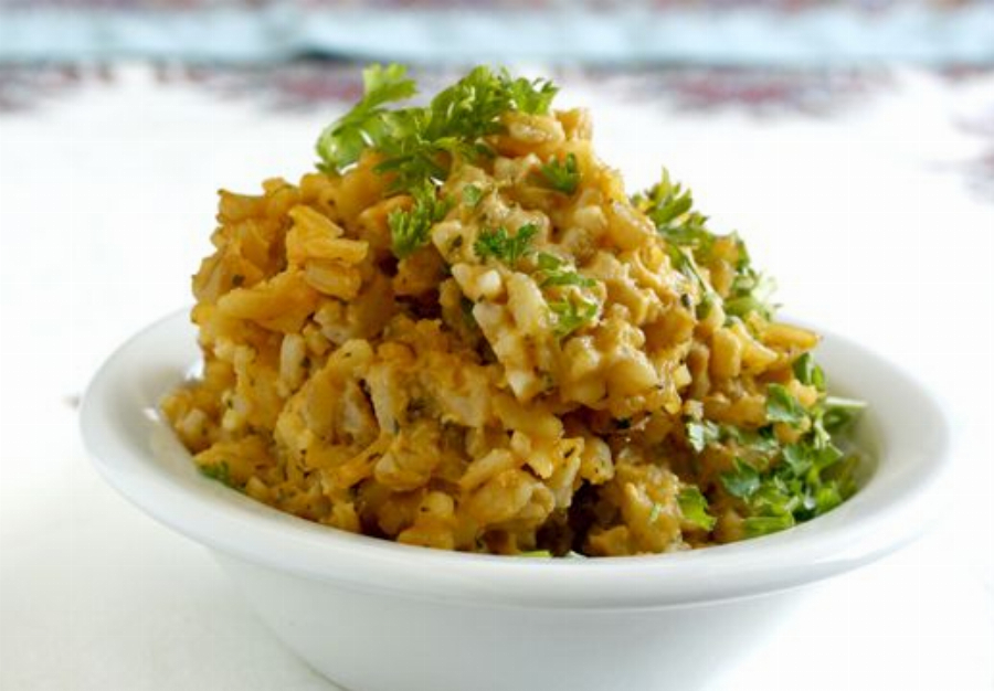 Parmesan Risotto with Wheatberries and Morel Mushrooms