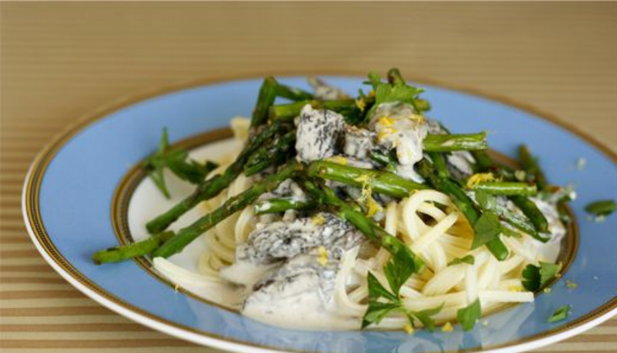 Roasted Asparagus and Fresh Morel Pasta Recipe