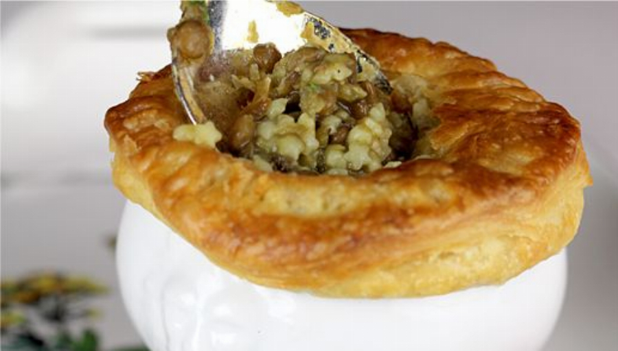 Vegetarian Pot Pie with Lentil Pasta