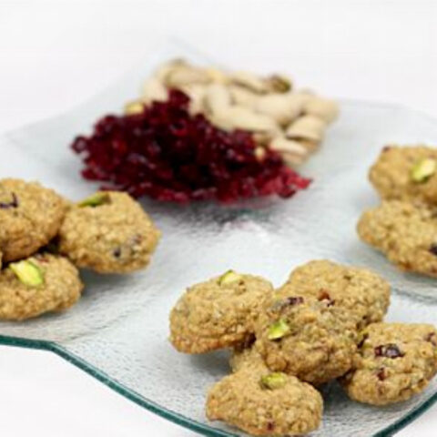 Cranberry Oatmeal Cookies with Pistachios