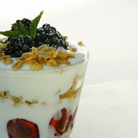 Cherry and Berry Yogurt Granola Parfait