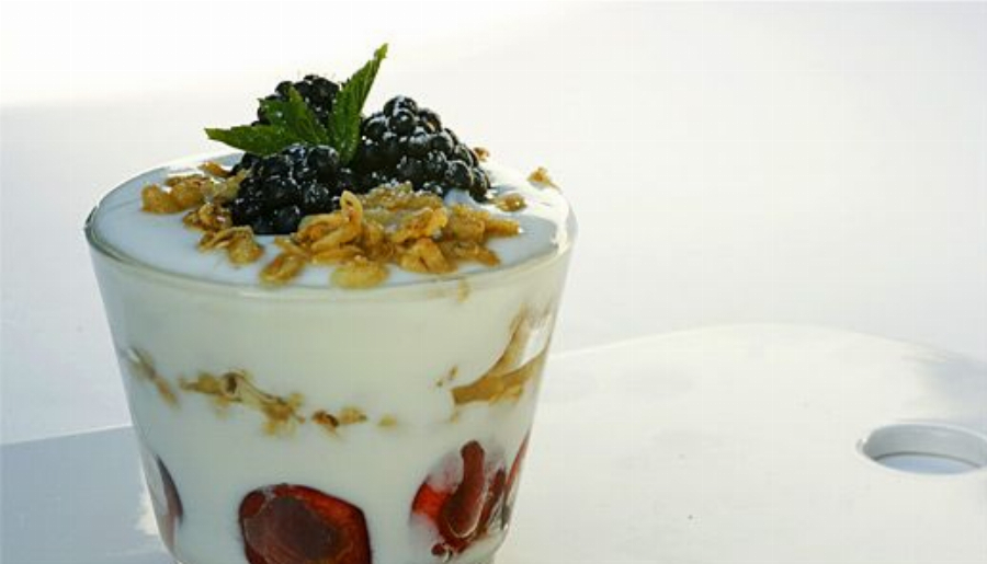 Cherry and Berry Yogurt Granola Parfait