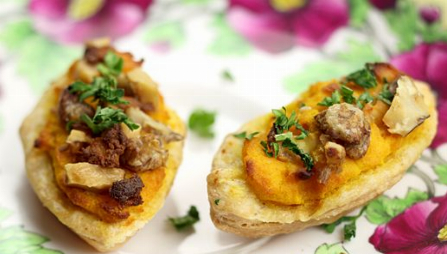 Pumpkin and Goat Cheese Tartlet Appetizers