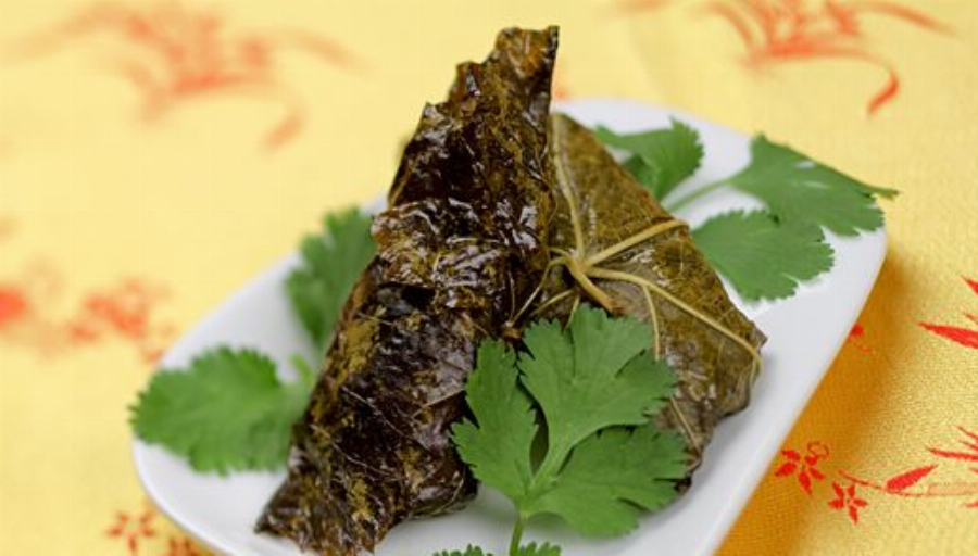 Vietnamese Stuffed Grape Leaves (Tau Hu Cuon La Nho)