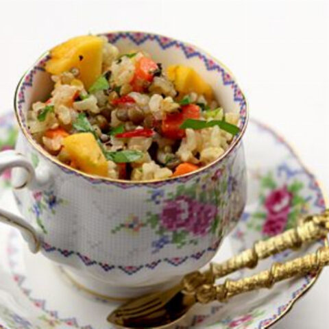 Cold Rice Salad with Papaya