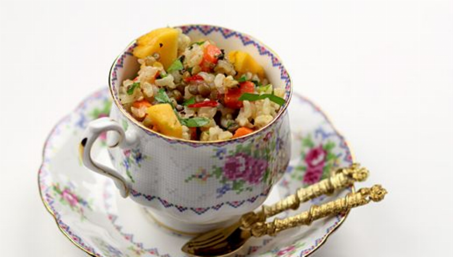 Cold Rice Salad with Papaya