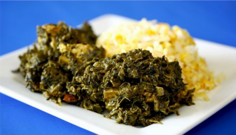 Palak Paneer (Fried Indian Cheese in Garam Masala and Cream Spinach)