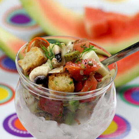 Watermelon Panzanella Recipe (Summer Salad)