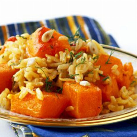 Cumin and Saffron Flavored Butternut Squash Risotto