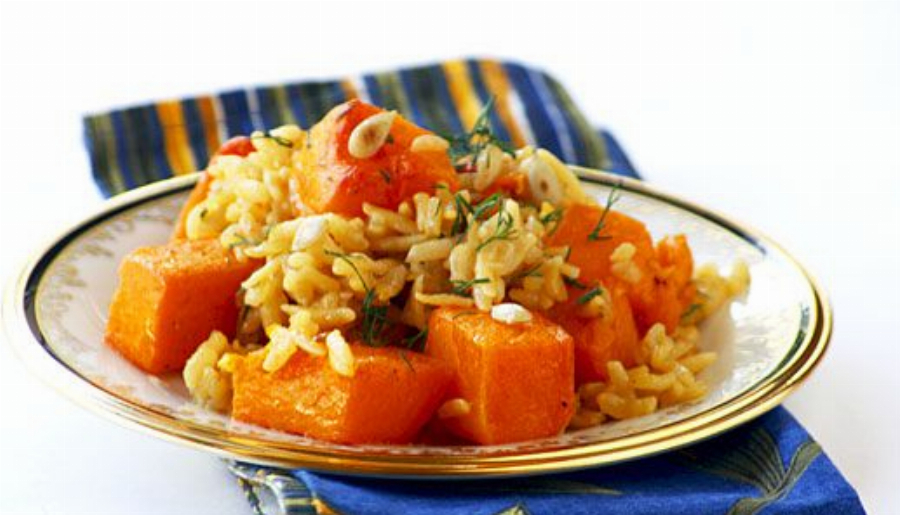 Cumin and Saffron Flavored Butternut Squash Risotto