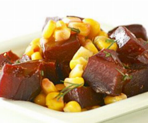 Roasted Beet and Corn Salad with Tangerine Vinaigrette