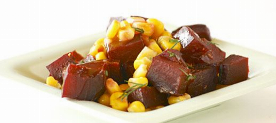 Roasted Beet and Corn Salad with Tangerine Vinaigrette