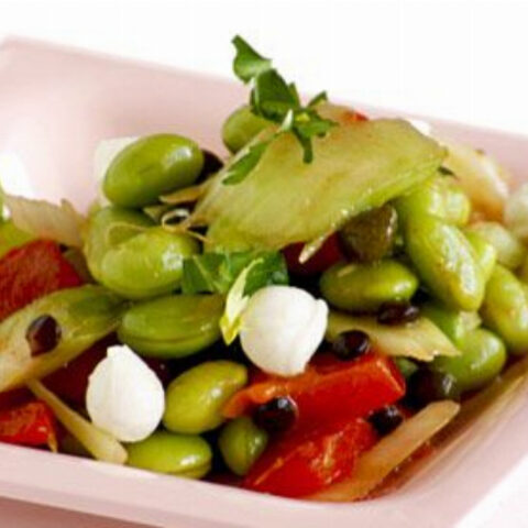 Edamame and Celery Salad with Roasted Peppers