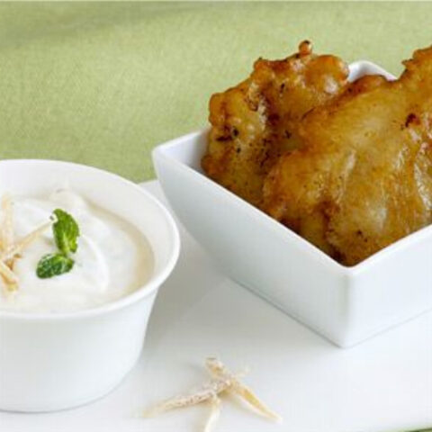 Vietnamese Deep Fried Banana Fritters with Ginger Coconut Mascarpone Sauce