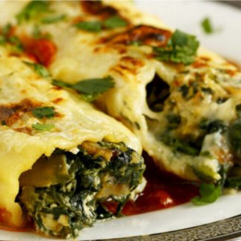 Artichoke and Spinach Manicotti Pasta