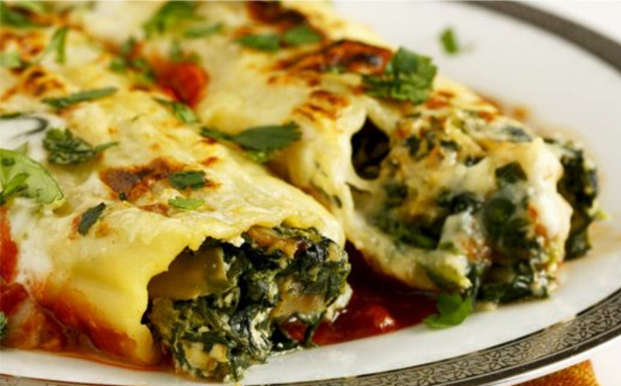 Artichoke and Spinach Manicotti Pasta