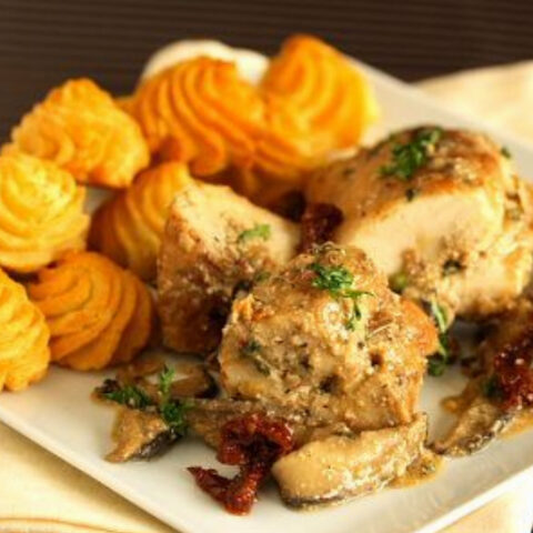 Mushroom and Cheese Stuffed Chicken Breast