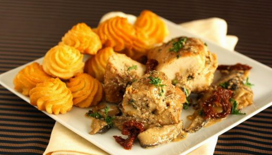 Mushroom and Cheese Stuffed Chicken Breast