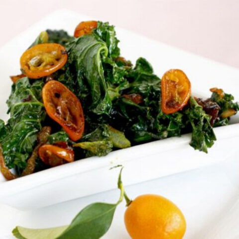 Kale with Caramelized Kumquats