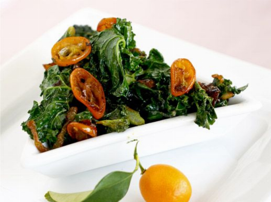 Kale with Caramelized Kumquats