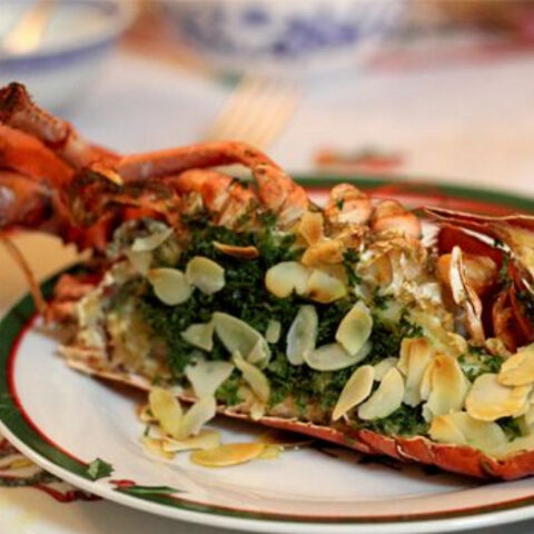 Roasted Lobster with Almonds