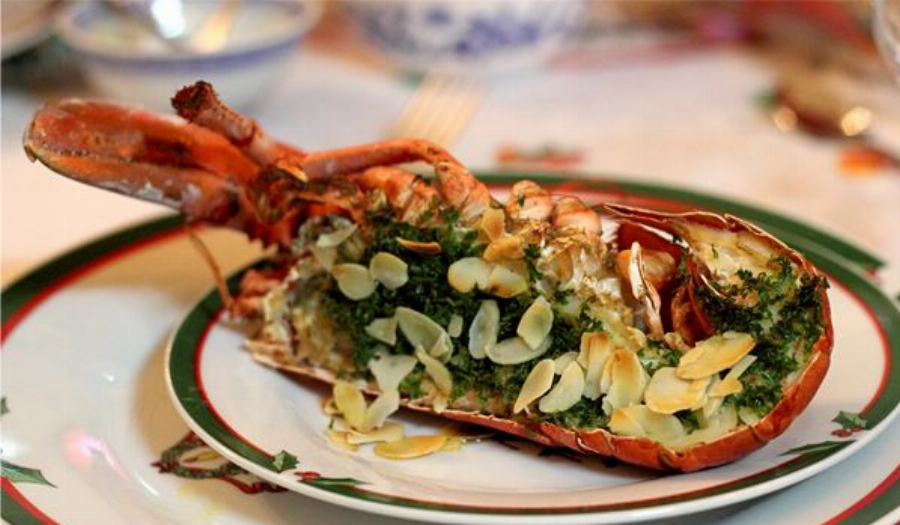 Roasted Lobster with Almonds