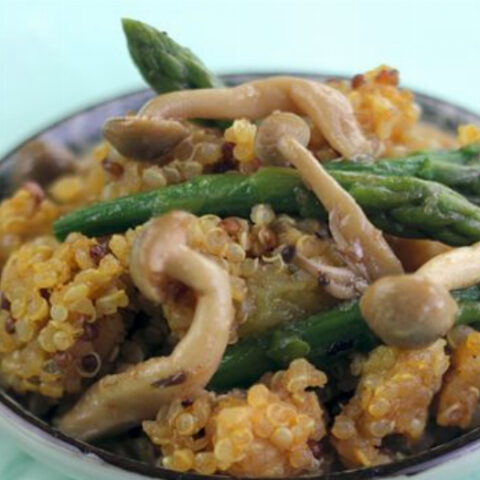 Quinoa with Asparagus and Mushrooms