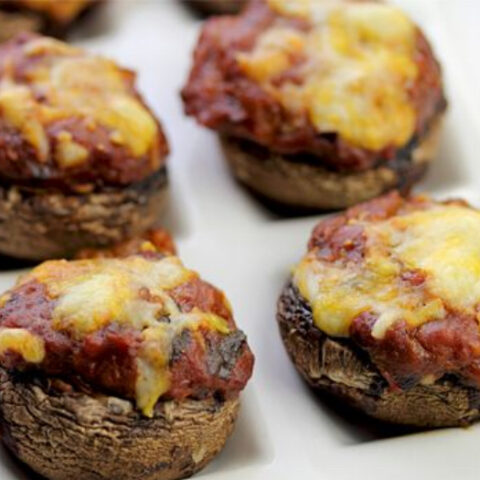 Chili Stuffed Mushrooms (Vegetarian Appetizer Recipe)